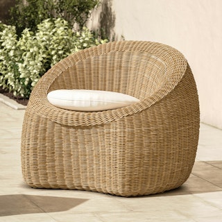 Avila 36.5" Outdoor Swivel Chair - Dravite Ivory