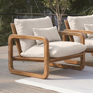 Laholm 36.5" Outdoor Lounge Chair - Dravite Ivory