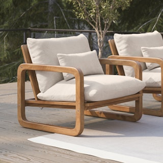 Laholm 36.5" Outdoor Lounge Chair - Dravite Ivory