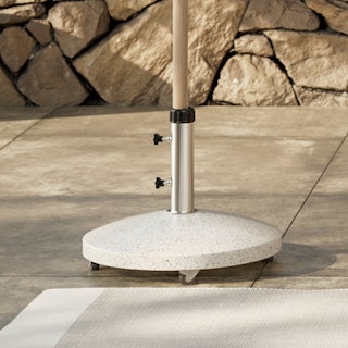 Solina Wheeled Umbrella Base - White Terrazzo