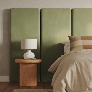 Noel Tall Velvet Headboard Extension Panels - Plush Pacific Sage