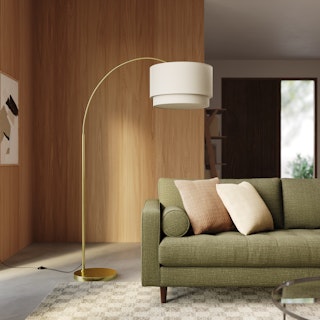 Zebu Linen Floor Lamp - Ecru 