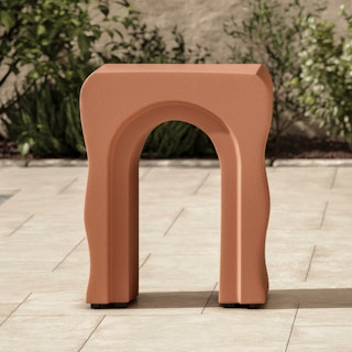 Bixby Outdoor Concrete Side Table - Ochre Brown