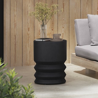Pindo Outdoor Concrete Side Table - Black