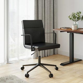 Gerven Leather Office Chair - Oxford Black