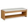 Cassie 56" Bench - Oak and Ivory Chenille