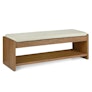 Cassie 56" Bench - Smoked Oak and Taupe Chenille