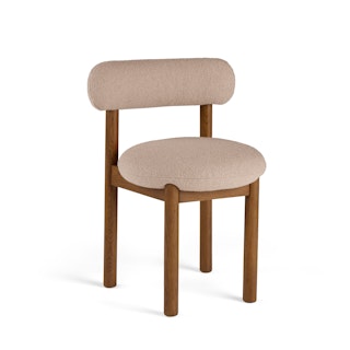 Munk Dining Chair - Smoked Oak and Sandstone Wool Bouclé