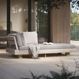 Lubek 69.25" Outdoor Low Right Chaise Lounge - Beach Sand