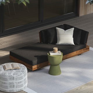 Lubek 69.25" Outdoor Low Left Chaise Lounge - Slate Gray