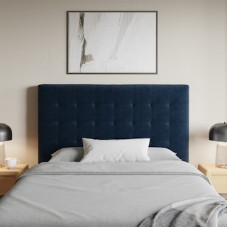 Sven Queen Tufted Velvet Tall Headboard - Cascadia Blue