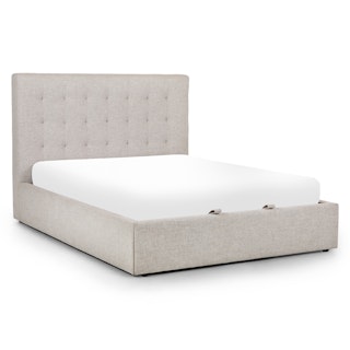 Sven Queen Tufted Storage Bed - Birch Ivory