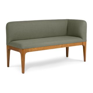 Rosin 56.75" Right Corner Banquette - Smoked Oak and Welsh Green