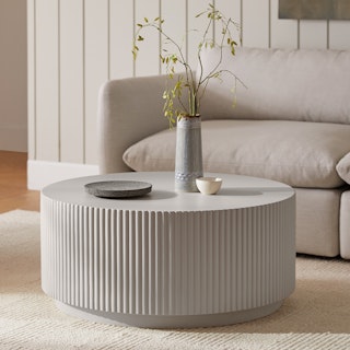 Nordens 35.5" Concrete Coffee Table - Ridge Taupe