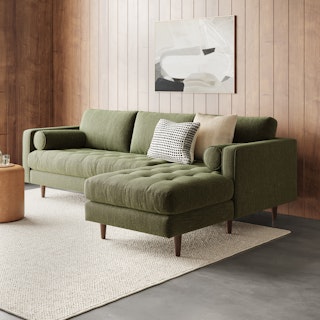 Sven Fir Green Right Sectional Sofa