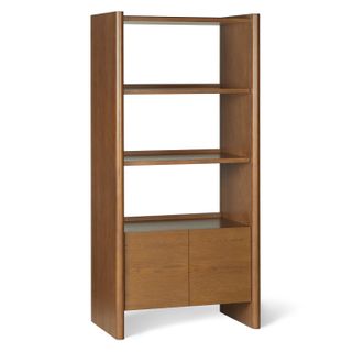 Torme 34" Bookcase with Storage, Tall - Smoked Oak