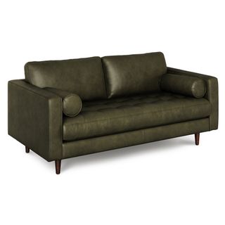 Sven 72" Tufted Leather Loveseat - Charme Green