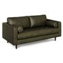 Sven 72" Tufted Leather Loveseat - Charme Green