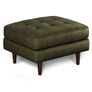 Sven 30" Tufted Leather Ottoman - Charme Green