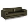 Sven 88" Tufted Leather Sofa - Charme Green