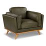 Timber 41" Leather Lounge Chair - Charme Green