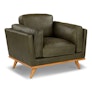Timber 41" Leather Lounge Chair - Charme Green