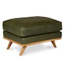 Timber 31" Leather Ottoman - Charme Green