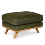 Timber 31" Leather Ottoman - Charme Green