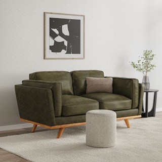 Timber 66.5" Leather Loveseat - Charme Green