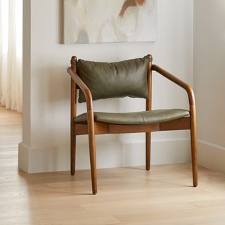 Lento 25" Leather Lounge Chair - Charme Green