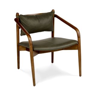 Lento 25" Leather Lounge Chair - Charme Green