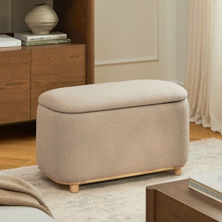 Maribo 32" Storage Ottoman - Sandstone Wool Bouclé