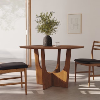 Tovi Round Dining Table for 4 - Smoked Oak