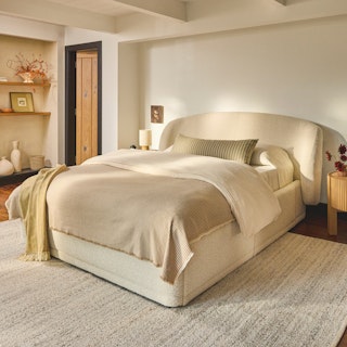 Kayra King Storage Bed - Ivory Bouclé