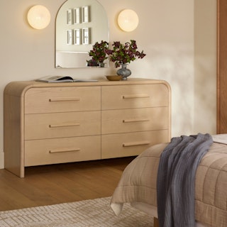 Faydra 6-Drawer Double Dresser - Natural Ash