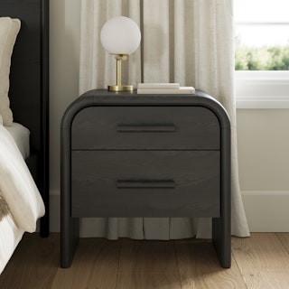 Faydra 2-Drawer Nightstand - Black