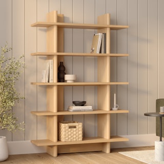 Torme 48" Open Bookcase - White Oak