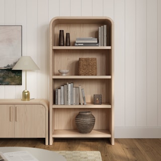 Faydra 34.5" Open Bookcase - Natural Ash