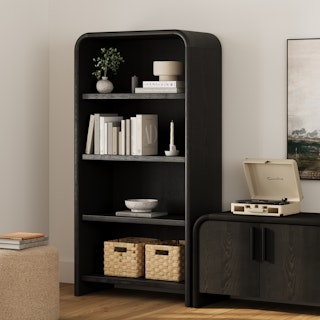 Faydra 34.5" Bookcase - Black