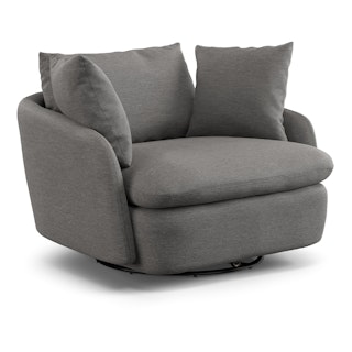 Leigh 47" Grand Swivel Lounge Chair - Silver Gray