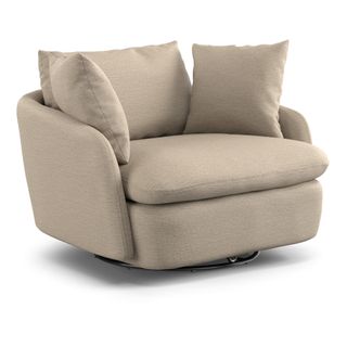 Leigh 47" Grand Swivel Lounge Chair - Silver Taupe