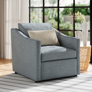 Landry Silver Light Blue Lounge Chair