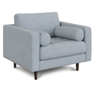 Sven 42" Tufted Lounge Chair - Silver Light Blue