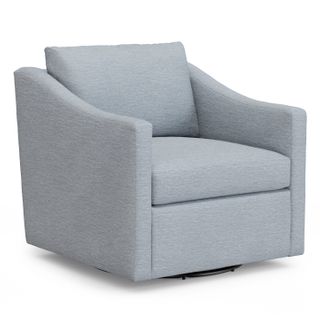 Landry 32.25" Swivel Lounge Chair - Silver Light Blue