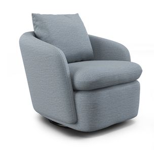 Leigh 33" Swivel Lounge Chair - Silver Light Blue