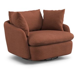 Leigh 47" Grand Swivel Lounge Chair - Napa Rust
