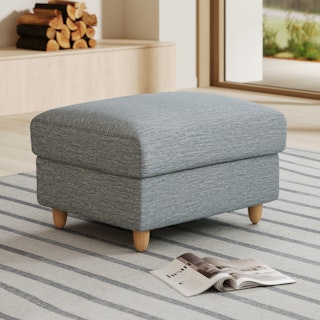 Vati 33” Storage Ottoman - Silver Light Blue