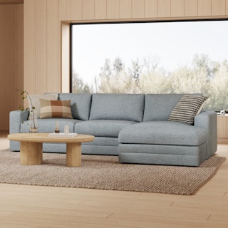 Riley Silver Light Blue Right Sectional