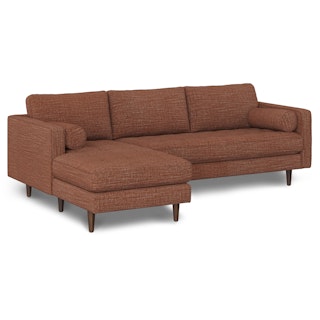 Sven 100" Tufted Left Sectional - Napa Rust