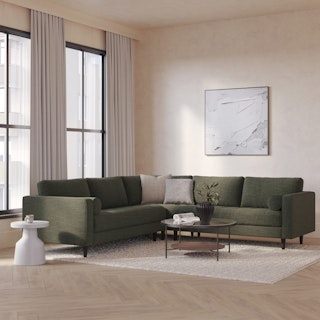 Sven 107" Tufted Corner Sectional - Fir Green